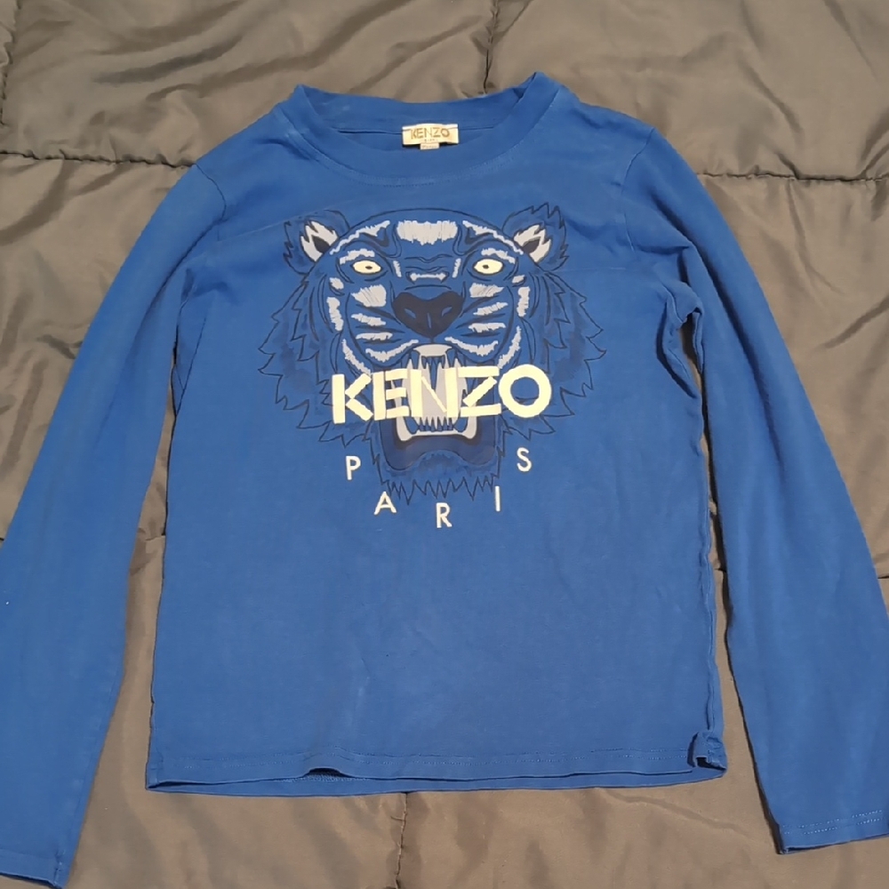 Kenzo Kids Royal Blue Tiger Long Sleeve Tee